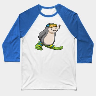 Mole as Skier with Skis & Ski goggles Baseball T-Shirt